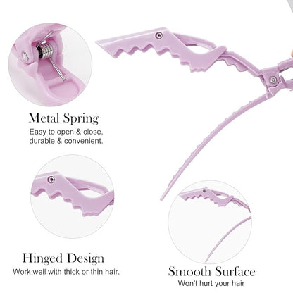 Ondder 24 Pack Alligator Hair Clips for Women and Girls - Styling, Sectioning, and Cutting Hair - Light Purple