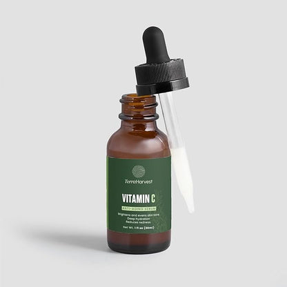 Anti-Aging Vitamin C Serum – Brightening & Hydrating Face Serum with Magnesium Ascorbyl Phosphate, Ferulic Acid & Botanical Extracts – Reduces Dark Spots & Uneven Skin Tone – 1 fl oz