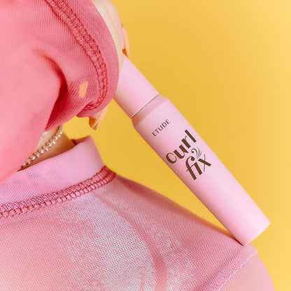 ETUDE Curl Fix Mascara, Lash Mascara, Strong Curl Up, Long-Lasting, Waterproof, Light-Weight, Korean Makeup, Beauty, Vegan Certified, Black (0.27 Fl Oz)