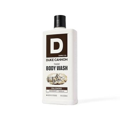 Duke Cannon Supply Co. Thick High Viscosity Body Wash – 3X Thicker, Cleansing Shower and Bath Gel, Mineral-Enriched for Men – Shower Gel – Men’s Body Scrub – Palomino (18 oz)