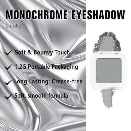 evpct Matte Grey Eyeshadow Singles, Smoky Gray Grey Dusty blue Cream Single Matte Eye Shadow Palette Makeup for Older Women, High Pigment Waterproof Monochrome Mini Eyeshadow Palette, sombra de ojos