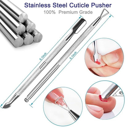 Toenail Clippers for Seniors & Thick Nails, 8PCS Professional Heavy Duty Ingrown Toenail Removal Kit with Pedicure Tools, Sharp Blade, Long Handle & Storage Case