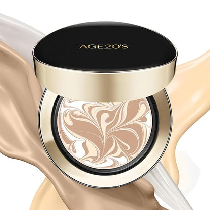 AGE20'S Signature Essence Pact SPF 50+ | Pack of 1 | 21N VANILLA | Cream Foundation, Dewy Finish, Natural Coverage | Korean Cushion Foundation