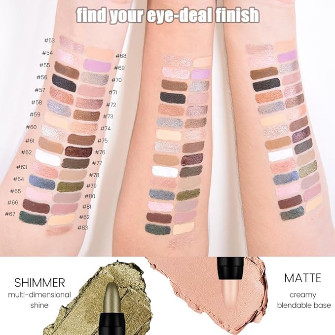 evpct Champagne Shimmer Cream Eye Shadow Sticks Brightener Pencils for Women, Metallic Champagne Eyeshadow Applicator Stick Pen Waterproof, Blendable Crease-Proof Stick Eyeshadow Shimmer Eye Makeup 74