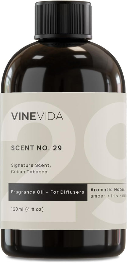 VINEVIDA [4 Fl Oz] Cuban Tobacco Fragrance Oil for Cold Air Diffusers, Essential Oils for Diffuser Oil Refill & Air Freshener Room Spray