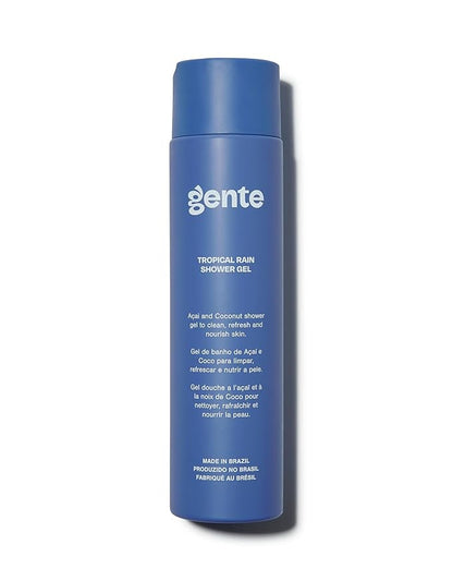 Gente Beauty Tropical Rain Shower Gel – Refreshing Body Wash with Acai & Coconut Hydrating, Sulfate-Free Cleanser for All Skin Types – 10.5 oz