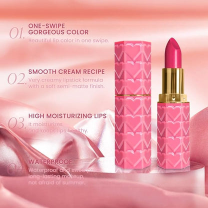 evpct 1Pcs Pink Lipstick, Silky Velvet Matte Lipstick Pack Sets for Women, Long Lasting Smudge Proof Lipstick Lip Stain Makeup Kit matte lipstick 24 hours original P05