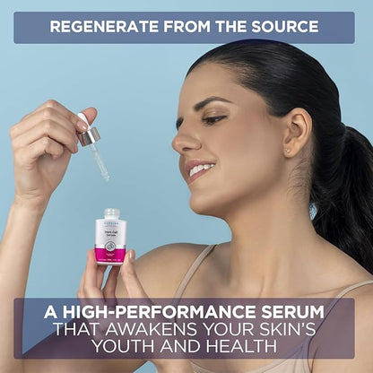 Dernier Stem Cell Serum for Face – 3% Bio Vegan Stem Cells 1% Hyaluronic Acid 0.3% Allantoin | Overnight Hydrating Anti-Aging Moisturizer for Wrinkles Collagen Boost Acne Inflammation (1 fl oz)