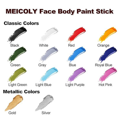 MEICOLY Light Purple Face Body Paint Stick(1.06 Oz),Cream Lavender Periwinkle Body Paint ,Sweatproof Waterproof Purple Eye Black for Sports,Violet Lilac Face Paint for Halloween SFX Ursula Cosplay