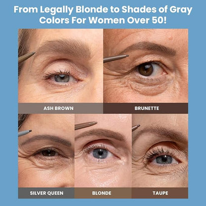 Prime Prometics PrimeBrow Pencil for Mature Women – Ultra-Precise Tip for Natural, Hair-Like Strokes – Smudge-Proof & Long-Lasting Wear – Great for Thinning, Sparse, or Graying Brows (Blonde)