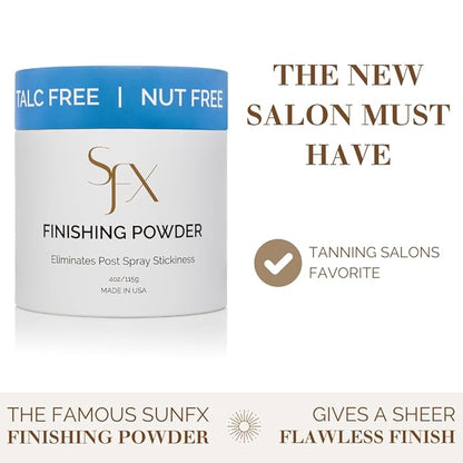 SunFX Post Spray Tan Translucent Finishing Powder | Talc Free | Sunless Tanning Setting Powder | Shimmer | Cheeky Sunshine 4.00 Ounce (Pack of 1)