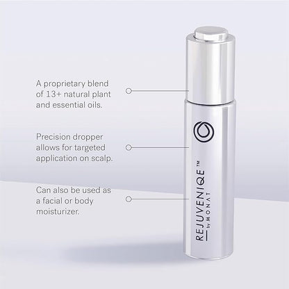 MONAT REJUVENIQE Oil – 3-Month Supply - Multipurpose Hair & Skin Treatment - 13+ Natural Plant and Essential Oils – Strengthens, Reduces Frizz Boosts Shine - Provides Intense Hydration – 90ml(3 fl oz)