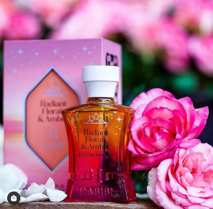 H HABIBI Radiant Florals & Amber Musk Arabian Perfume for Women – 2.5 oz (75ML) Long Lasting Women's Fragrance, Soft Floral Scent with Violet, Rose & Jasmine Notes