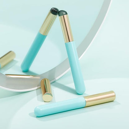DUcare Fingerlike Silicone Lip Brush | Multi-purpose Makeup Blending Lipstick Brush with Lid (Blue)