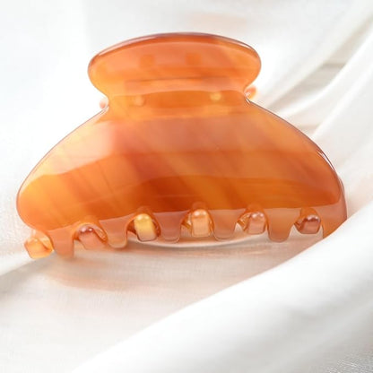 Handmade Celluloid Acetate French Design Barrettes Tortoise Shell Claws Hair Claw Luxury Fashion Accessories Hair Clip for Women (amber)