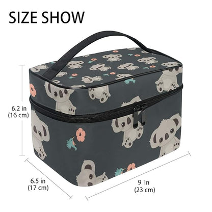 senya Cosmetic Bag Cartoon Koala Travel Makeup Organizer Bag Portable Train Case for Women Girls