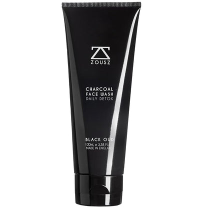 ZOUSZ Black Oud Charcoal Face Wash for Men – Daily Detox Activated Charcoal Face Cleanser – Premium Mens Skincare – Refreshing Face Wash Gift for Men, 100ml