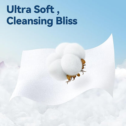 Winner Softer Face Towels - 100% USA Cotton Dry Wipes, 300 Count Unscented Cotton Tissues for Sensitive Skin, OEKO-TEX Certified Face Towelettes Disposable, Makeup Remover Facial Towels, 3 Pack