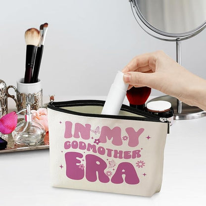 jeilink Godmother Gift Cosmetic Bag Gifts for Godmother Travel Makeup Bag God Mother Gifts for Women Organizer Bag Mom Gifts Mother Gifts Best Gifts for Mom Mama Mother Female Mothers Day Birthday
