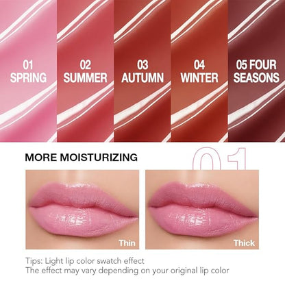 2Pcs Tinted Lip Balm Moisturizing Lipstick – Deep Rose Colored Bean paste & Soft Pale Pink Sheer Hydrating Lip Color for Dry Lips – Nourishing Lip Balm for All Women with a Subtle Natural Scent