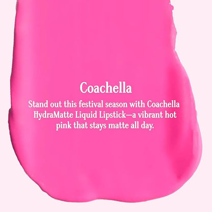 Gerard Cosmetics HydraMatte Liquid Lipstick Coachella, Hot Pink Lipstick with Matte Finish, Long Lasting and Non Drying, Super Pigmented Fully Opaque Lip Color
