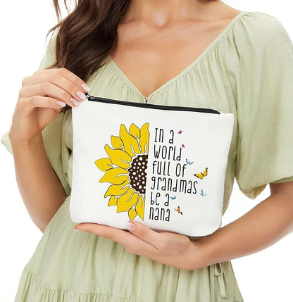 JIUWEIHU Nana Gifts, Grandma Gifts, Grandma Birthday Gifts, New Grandma Gifts, Pregnancy Announcement Idea New Grandma Gift-Really Awesome Nana Makeup Bag for Mathers Day, Thanksgiving, Christmas
