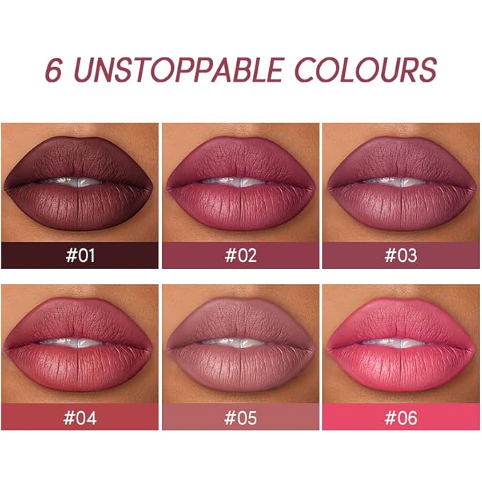 USHAS 2 in 1 Waterproof Lipstick and Lip Liner Combo Set - Long Lasting Matte Lipstick Pen with Lip Liner Set Makeup Kit (G1, Pack of 1)