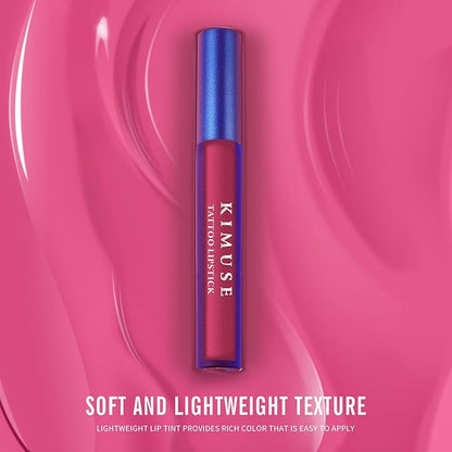 KIMUSE Tattoo Peel & Reveal Lip Stain, Waterproof Long Lasting Peel Off Lip Liner Tattoo, Non Stick Color Peel Off Mask Lip Gloss Makeup