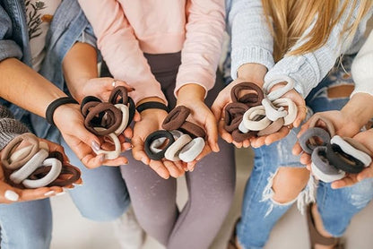 Burlybands Large Hair Ties for Thick, Heavy or Curly Hair - Non-Slip, Non-Damage, Seamless Women's Ponytail Scrunchies - Multi Color Pack