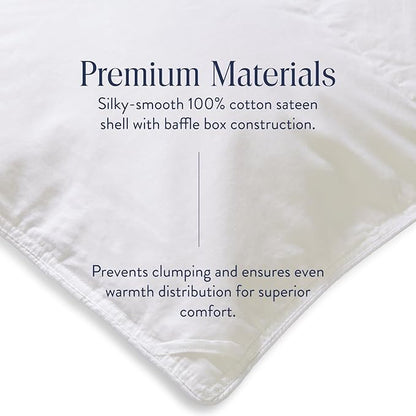 Brooklinen All Season Luxury Down Comforter, 100% Natural Canadian Duck Down Duvet Insert - 700 Fill Power, 100% Cotton Shell, Baffle Box Construction, Full/Queen Size Comforter