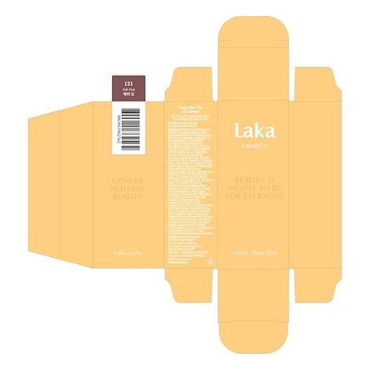 Laka Fruity Glam Tint, Glowing Lip Stain with Wide Color Spectrum, Hydrating & Lightweight Texture, Long-Lasting Bold Stain, Non-Sticky, Vegan, K-Beauty (#121 Ash Nut, 4.5g/0.15oz)