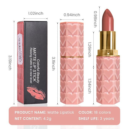 3 Pcs Matte Velvet Lipstick for Women Set,Nude Long Lasting Matte Lip Stick 24H Waterproof for Girls Natural Lip Makeup,Matte Non-Stick Lipstick Makeup for Women,labiales magicos 24 horas originales