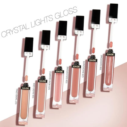 GA-DE Crystal Lights Lip Gloss, 527 - Enriched with Light-Reflecting Crystal Pearls - Smooth Silky, Rich Color - Moisturizes and Adds Shine - 0.2 oz