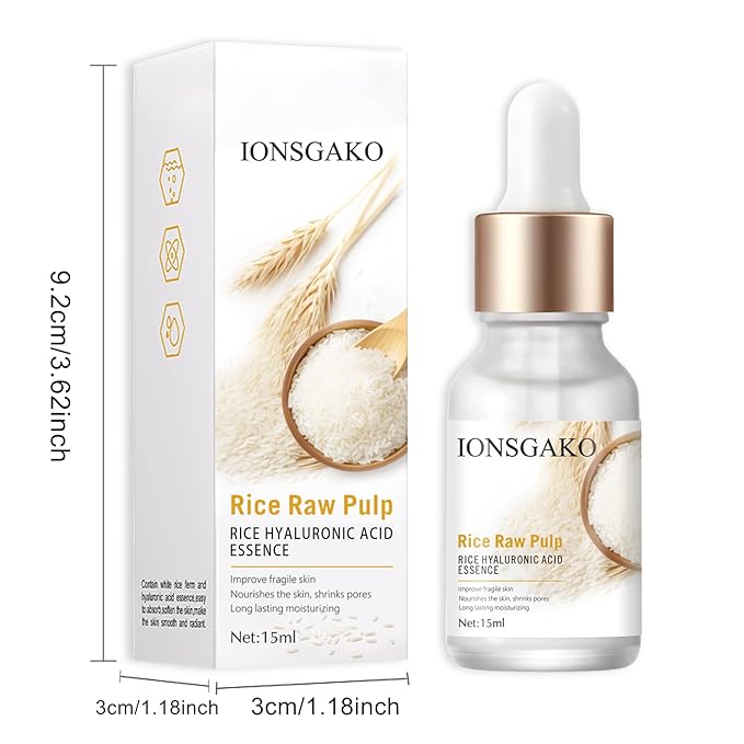 Crema De Arroz para La Piel De Cara Y Cerrar Los Poros Quitar Manchas White Rice Serum for Face Essence Deep Moisturizing Nourishing Suero Crema Para Las Manchas En De La Cara(3PCS)