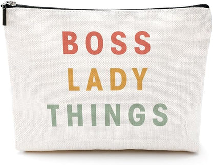 Boss Lady Gifts for Women Boss Gifts Makeup Bag Leadership Gifts Thank You Gifts Cosmetic Bag Zipper Pouch Promotion Appreciation Gifts for Coworkers Supervisor Manager Christmas Birthday Gifts