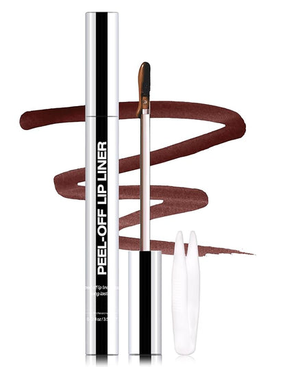 Erinde Peel Off Lip Liner Stain, Long Lasting Tattoo Lip Liner with Tweezer, Matte Finish, Waterproof Transfer Proof Lip Stain Peel Off, Non-Stick Cup Nude Lip Stain Lipliner, 02
