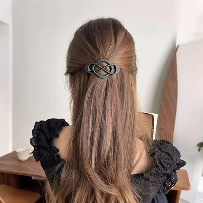 4 Pack Vintage French Barrette Hair Clips, 2025 New Hair Accessories for Women, Strong Hold No Slip Styling (Black)