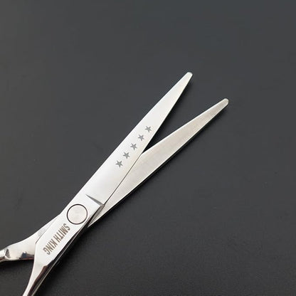 6.0 Inches Professional hair cutting thinning scissors set with razor (Silver)