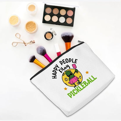 Pickleball Gifts Funny Makeup Bag Accessories Cosmetic Bag Zipper Pouch Pickleball Lover Gifts for Girls Women Fans Player Coach Mom Sister Christmas Birthday Gifts