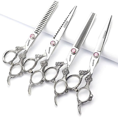 6/7/8/9-inch professional hair clipper set, stainless steel sharp hair clippers, hairdresser specific scissor(7 inches, 4 pieces)
