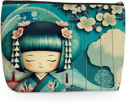 Japanese-style Doll Makeup Bag, Large Capacity Travel Makeup Case Cosmetic Bags for Women, Portable Pouch Purse Travel Essentials Toiletries Accessories, Christmas Birthday Gifts for Women