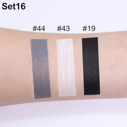 evpct 3Pcs Dark Black Grey Gray White Matte Liquid Lipstick Lip Stain Sets for Women Matte+Lipstick Long Lasting Permanent 24 hr Hours Magic Lipstick 24 Hours original Waterproof 16#