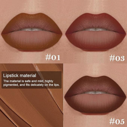 3Pcs Gradient Matte Lipstick Crayon Lip Liner pencil, Flawless Contour Gradual Ombre Effect lip Pencil, for Women Long Lasting Waterproof Smudge Proof Lipstick Pencil 01#+03#+05#