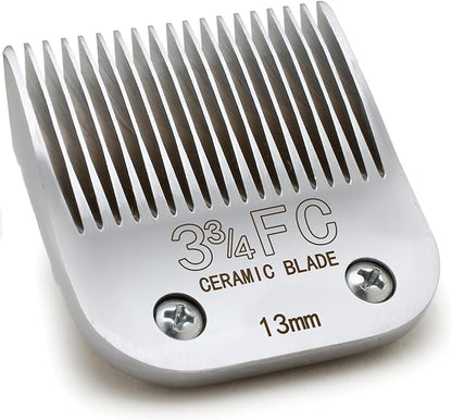 Docal 3-3/4FC Silver Detachable Clipper Ceramic Blades, Dog Grooming Clipper Replacement Blades Compatible with Dog Clippers, KM Series Clippers, A5, Size 3-3/4FC, Cut Length 1/2"(13mm)