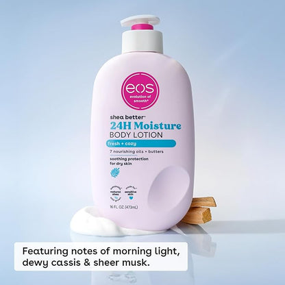 eos Shea Better Body Lotion, Fresh & Cozy, 24-Hour Moisture Skin Care, Lightweight & Non-Greasy, Natural Shea, Vegan, 16 fl oz