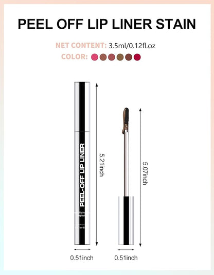 Erinde Peel Off Lip Liner Stain, Long Lasting Tattoo Lip Liner with Tweezer, Matte Finish Peel Off Lip Stain, Waterproof Transfer Proof Lip Stain Peel Off, Non-Stick Cup Nude Lipstain Lipliner, 03
