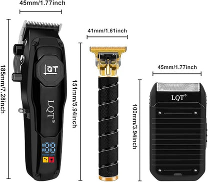 Hair Clippers for Men,3 In1 Cordless Beard Trimmer Electric Shavers,T-Blade Barber Clippers and Trimmer Set,Electric Hair Cut Machines,Men’s Grooming Kit for Gifts,for Home, Barber