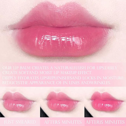 evpct 2Pcs Strawberry Tinted Lip Balms PH Lip Color Changing Lipstick Balm Stain Gift Set Queen for Women Girls Korean Mood Long Lasting Color Change Light Pink Lipstick Lip Tint Plumper Gloss