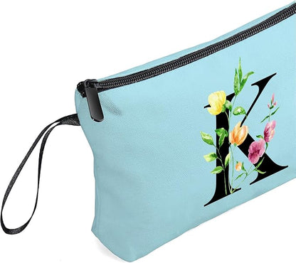 Birthday Thank You Appreciation Monogrammed Gifts for Mom Aunt Teacher Sister Friend Coworkers Bride Bridesmaid Makeup Cosmetic Bag with Mirror Mothers Day Christmas Graduation K