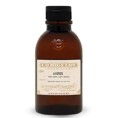 C.O. Bigelow Iconic Collection Amber Body Wash, Scented Shower Gel with Coconut Oil and Aloe Vera, 10.5 fl oz